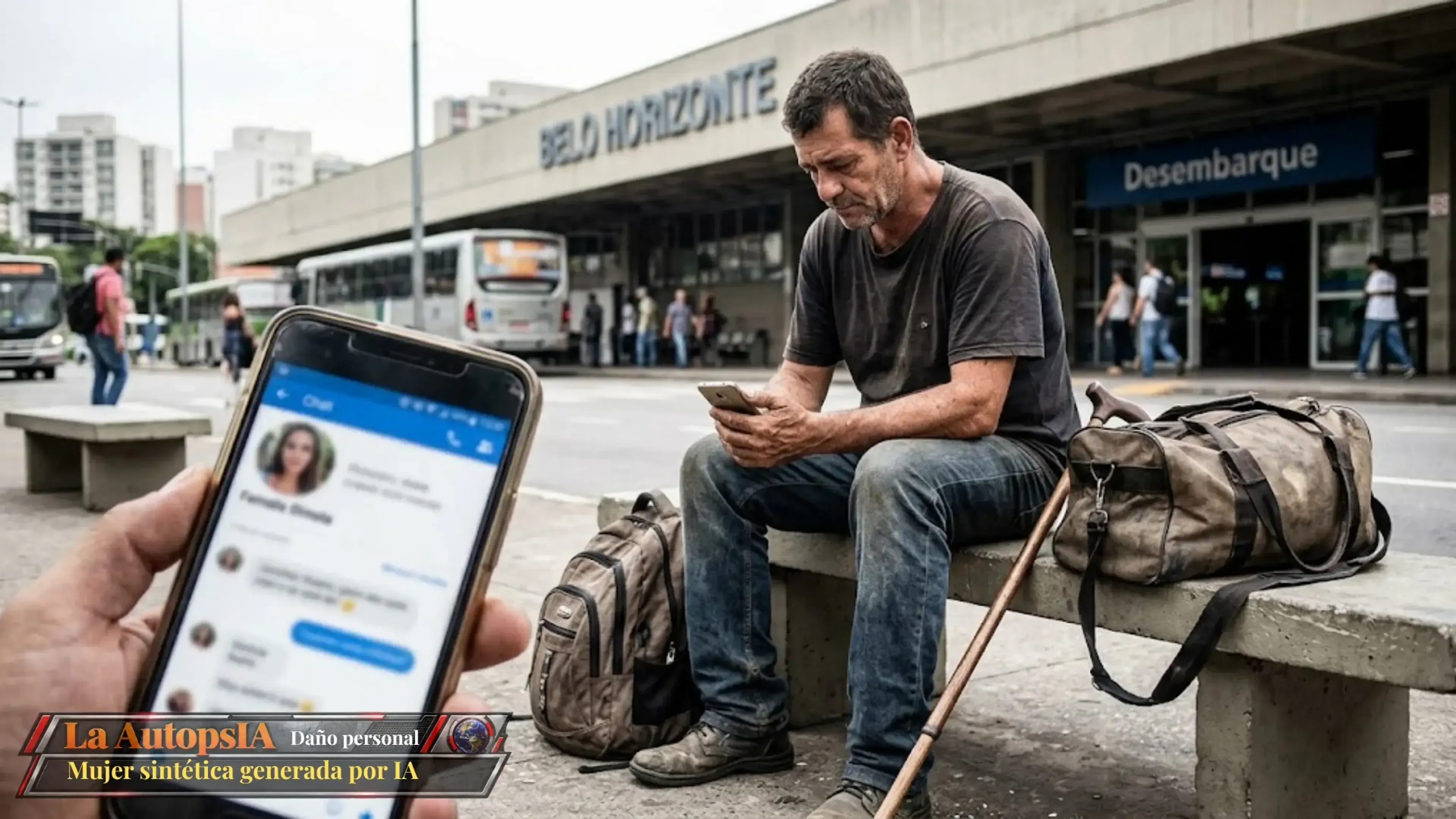 Un albañil viaja 2.000 km para encontrarse con una mujer generada por IA y queda varado en Belo Horizonte